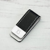 Personalised Black Leather Money Clip - Wallets & Money Clips at Gift Moments