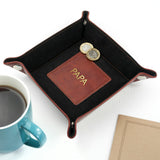 Personalised Embossed Luxury Leather Valet Tray - Storage at Gift Moments