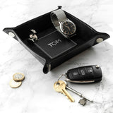 Personalised Embossed Luxury Leather Valet Tray - Storage at Gift Moments