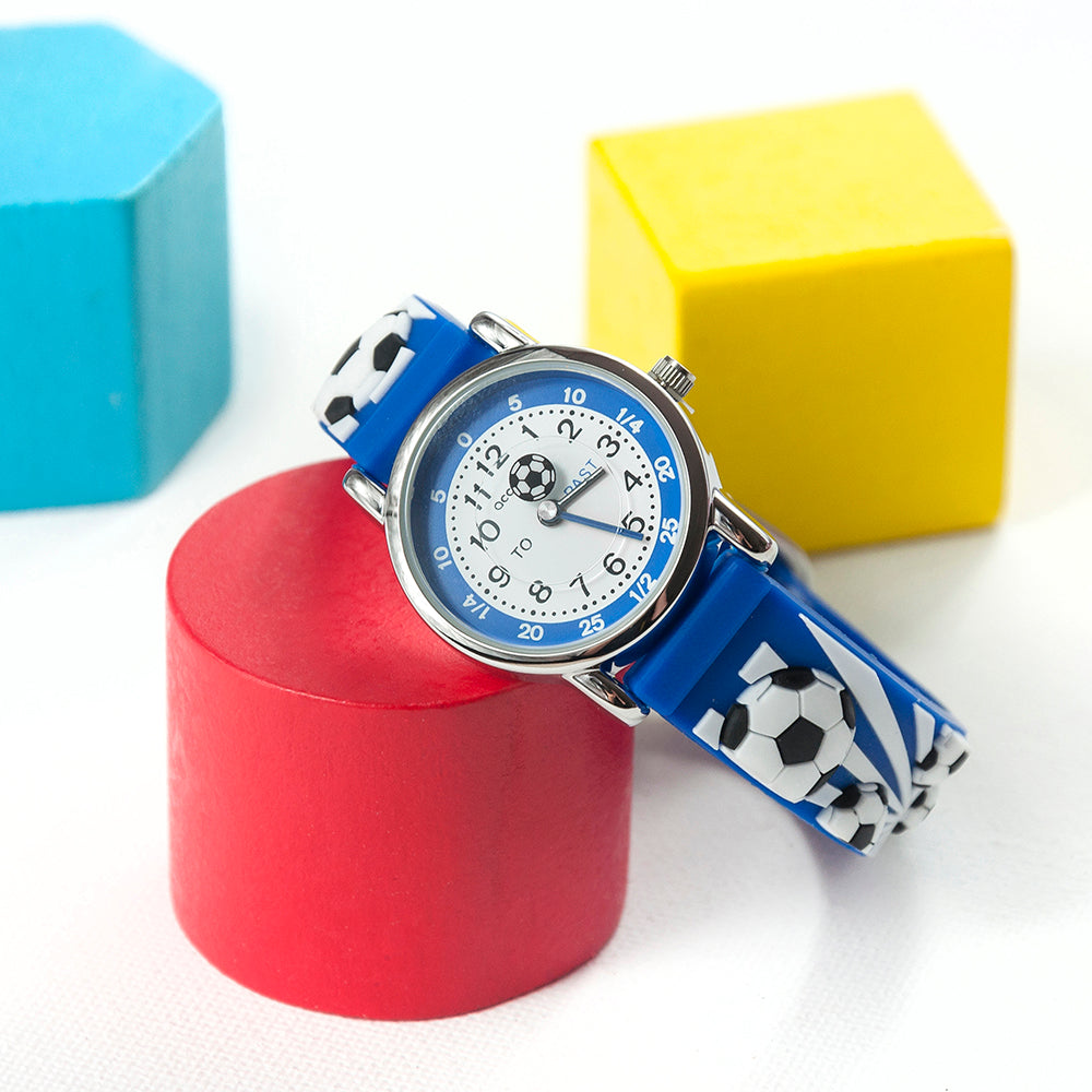 Personalised Kids Blue Football Watch - Metal Watches at Gift Moments