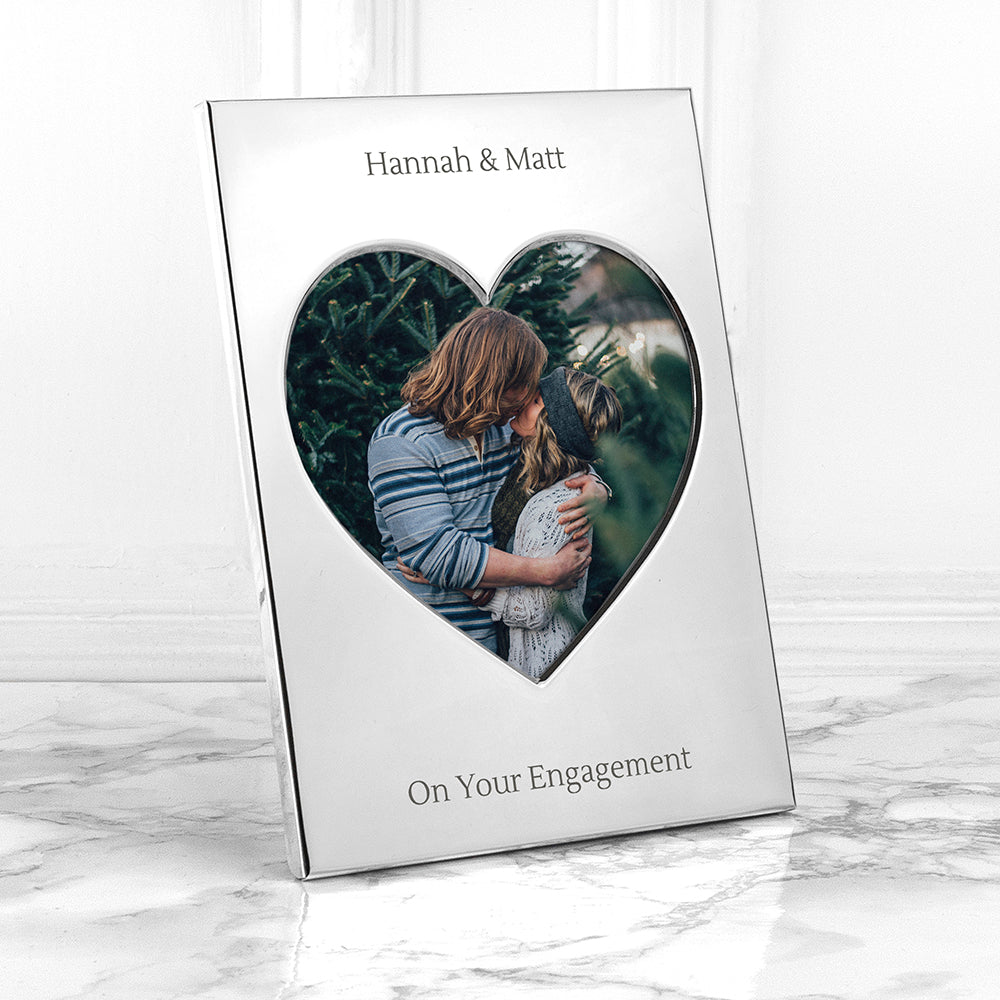 Personalised Silver Plated Heart Photo Frame - Photo Frames at Gift Moments