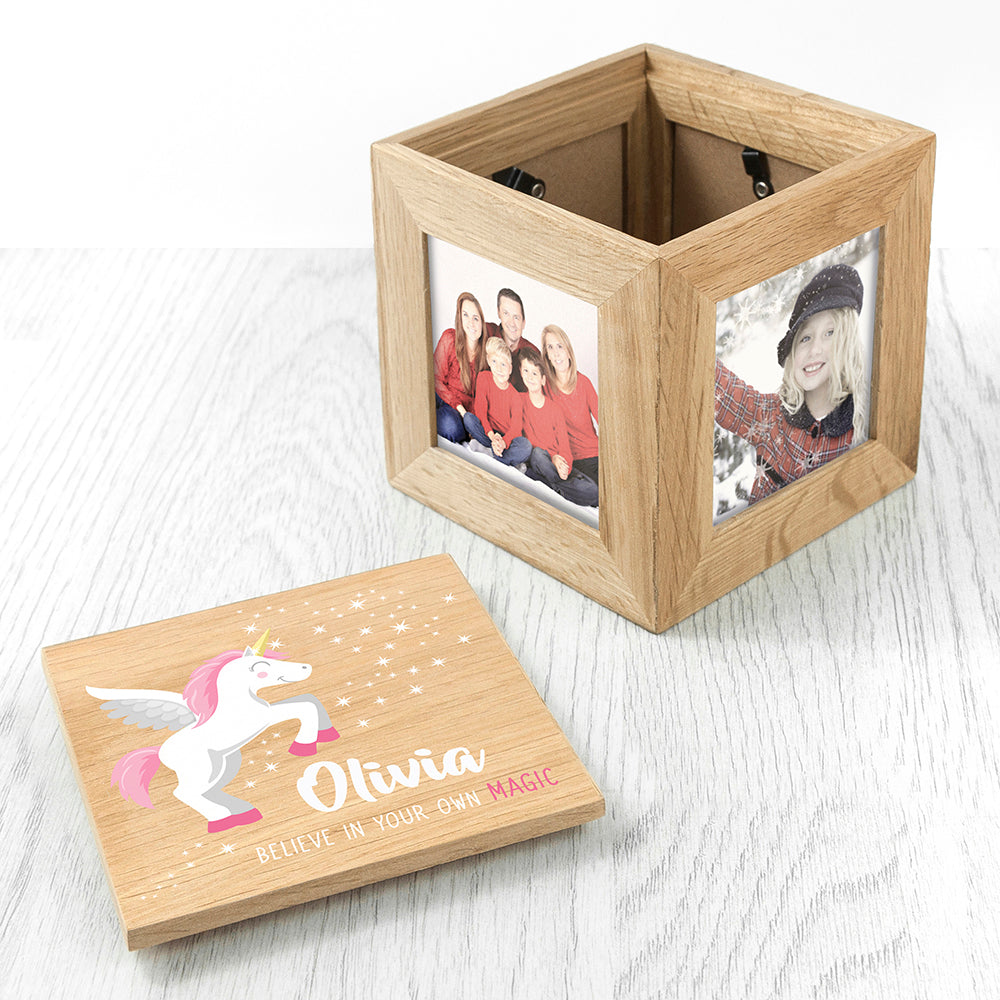 Personalised Baby Unicorn Photo Cube - Photo Cubes at Gift Moments