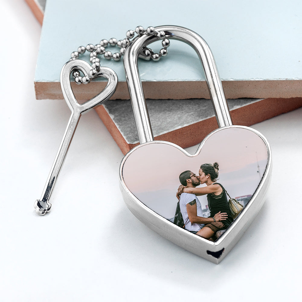 Personalised Favourite Memory Heart Padlock - Keyrings at Gift Moments