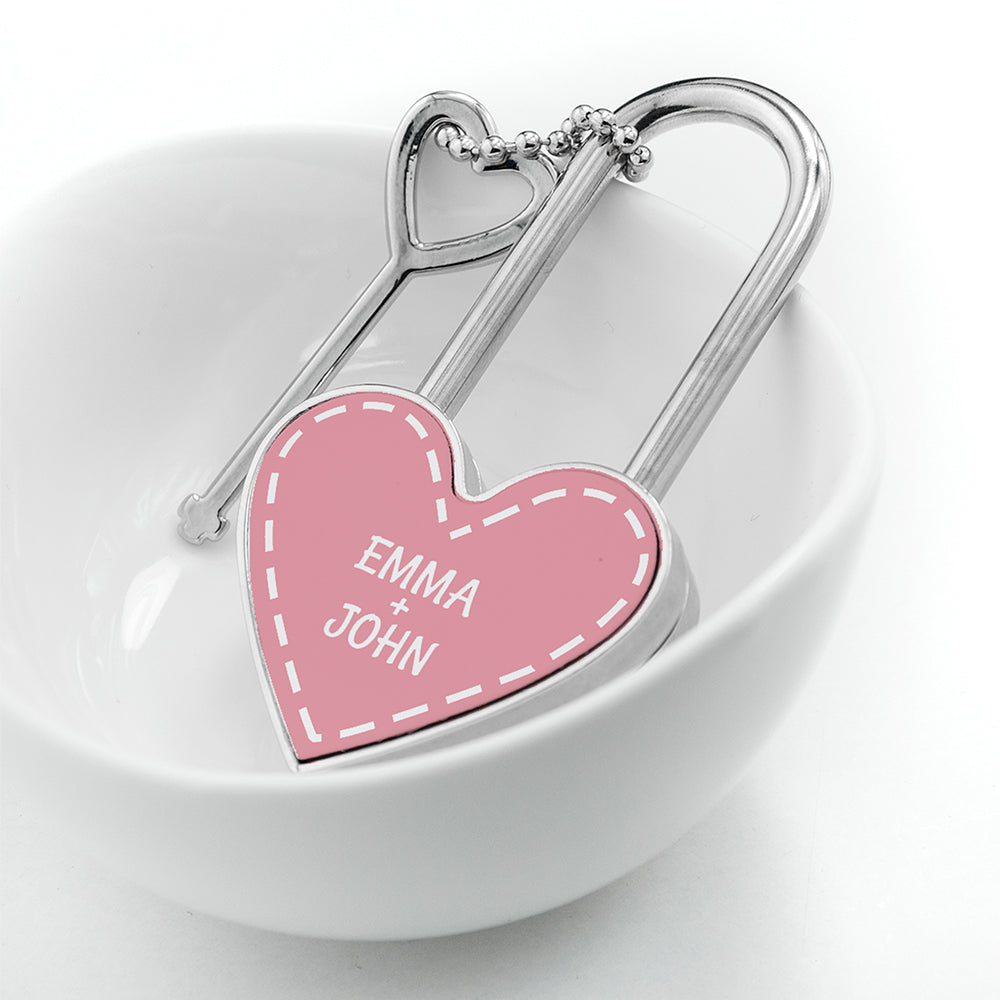 Personalised Parisienne Love Heart Padlocks - Keyrings at Gift Moments