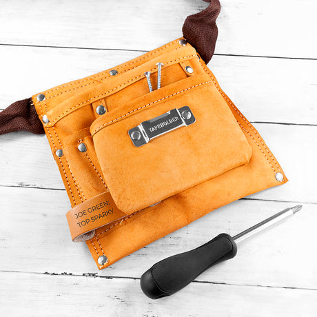 Personalised 6-pocket Leather Tool Belt - Tools at Gift Moments