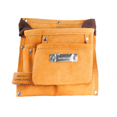 Personalised 6-pocket Leather Tool Belt - Tools at Gift Moments