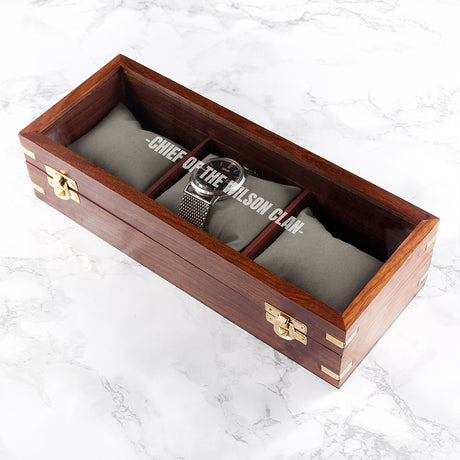 Personalised Luxury Wooden Watch Box - Jewellery Boxes at Gift Moments