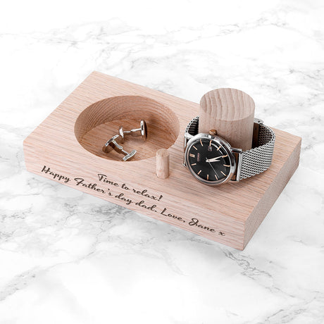 Personalised Solid Oak Watch Stand: 1 - Storage By Gift Moments