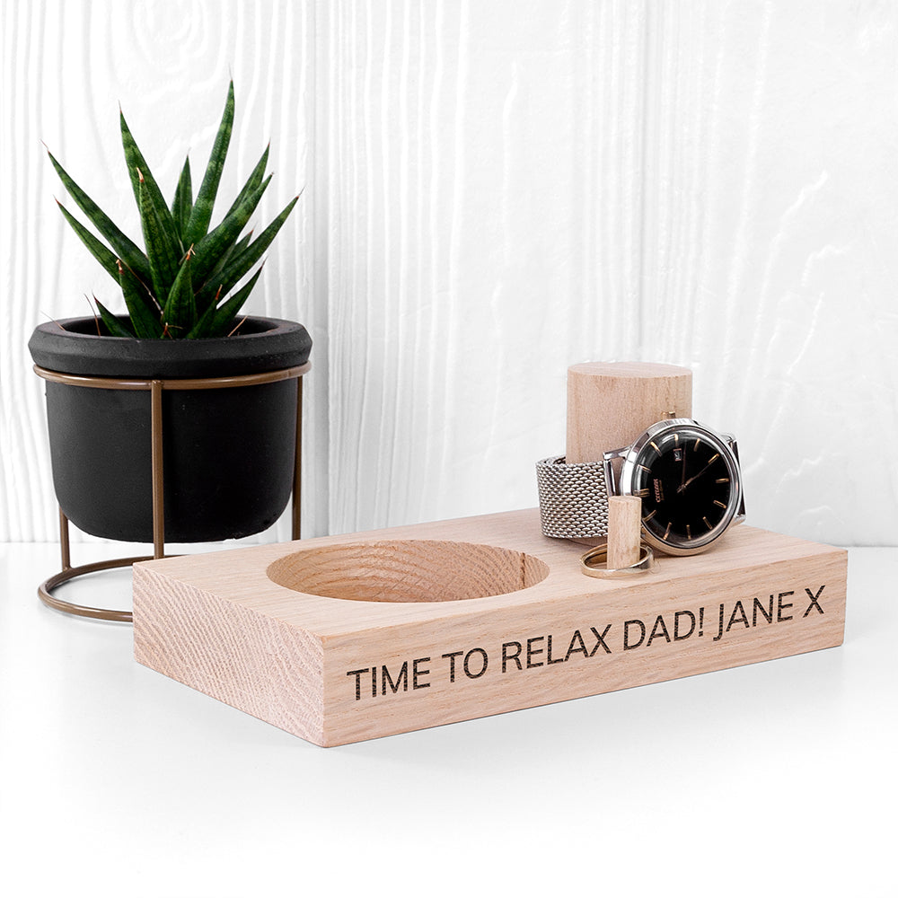 Personalised Solid Oak Watch Stand: 3 - Storage By Gift Moments