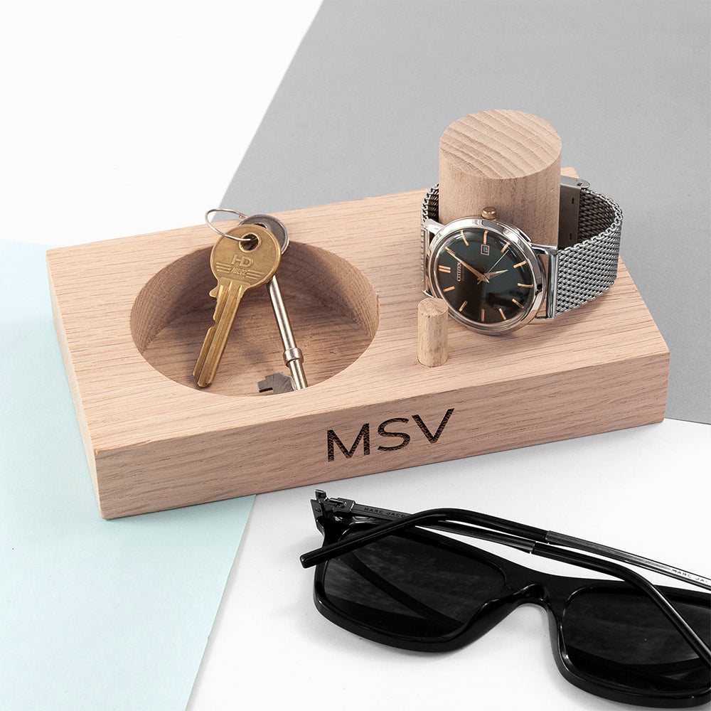 Personalised Solid Oak Watch Stand: 4 - Storage By Gift Moments