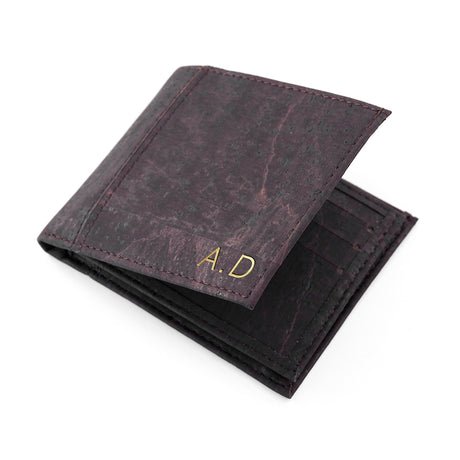 Personalised Dark Brown Vegan Leather Cork Wallet - Wallets & Money Clips at Gift Moments