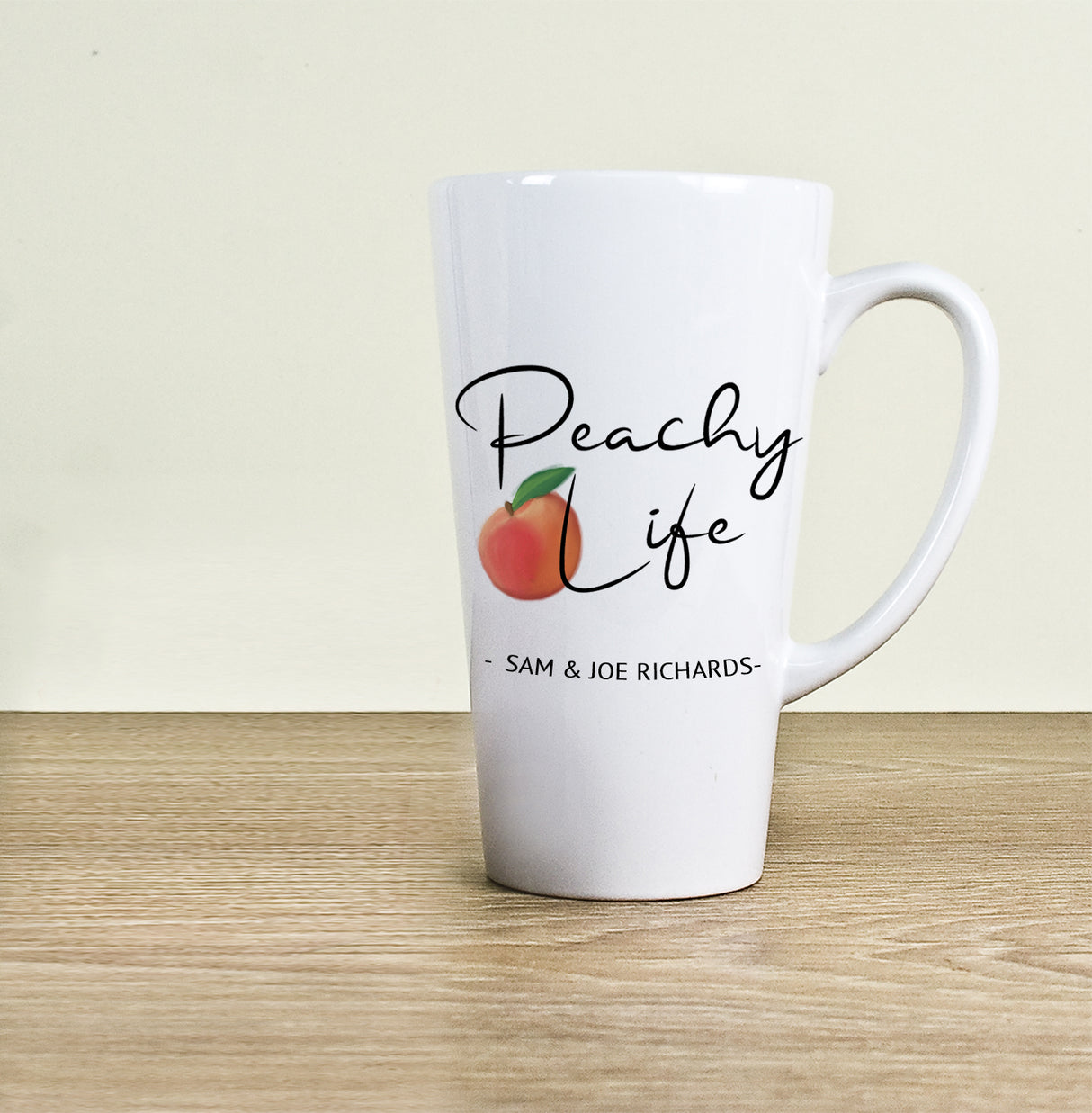 Peachy Life Personalised Latte Mug: 1 - Latte Mugs By Gift Moments