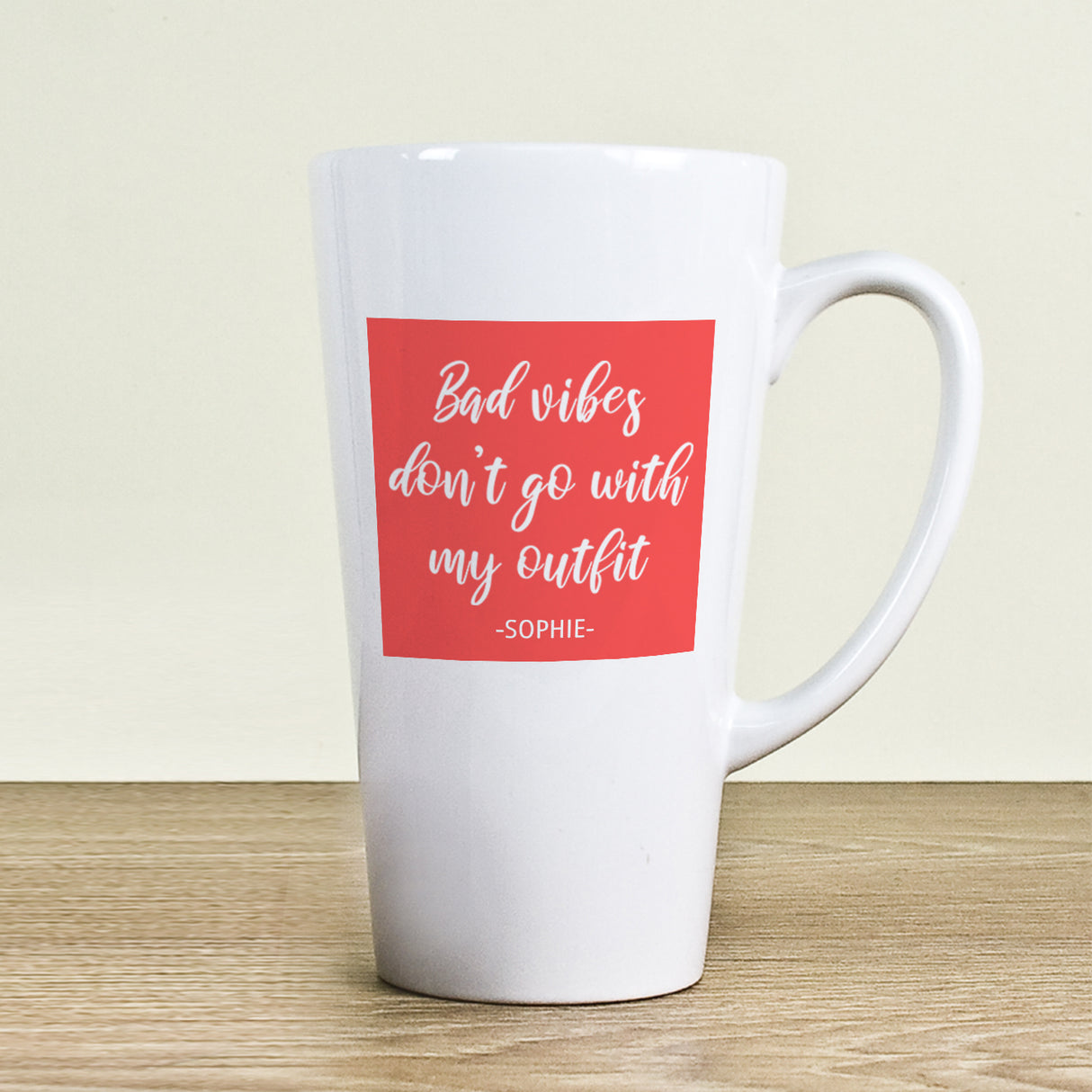 Personalised No Bad Vibes Latte Mug Default Title - Latte Mugs at Gift Moments