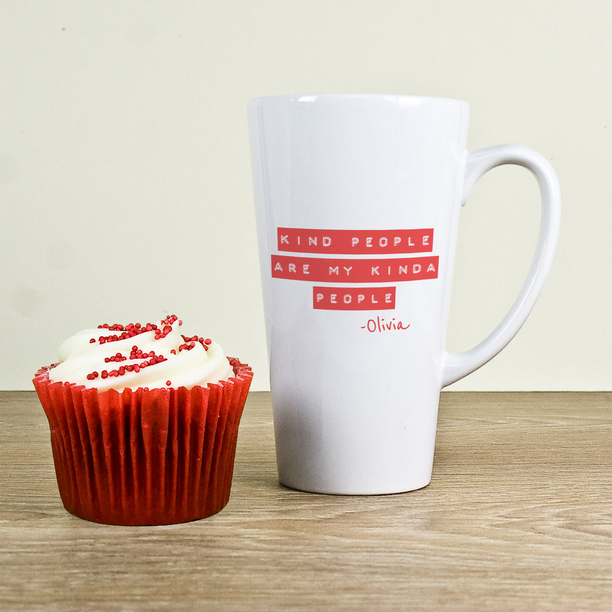 Personalised Kind People Red Latte Mug: 1 - Latte Mugs By Gift Moments