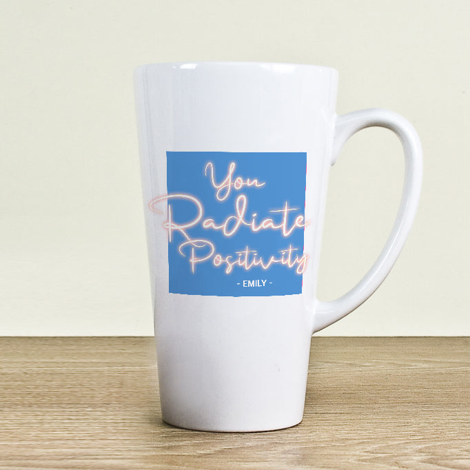 Personalised Radiate Positivity Latte Mug Default Title - Latte Mugs at Gift Moments