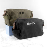 Personalised Men's Waxed Wash Bags - Toiletry & Makeup Bags at Gift Moments