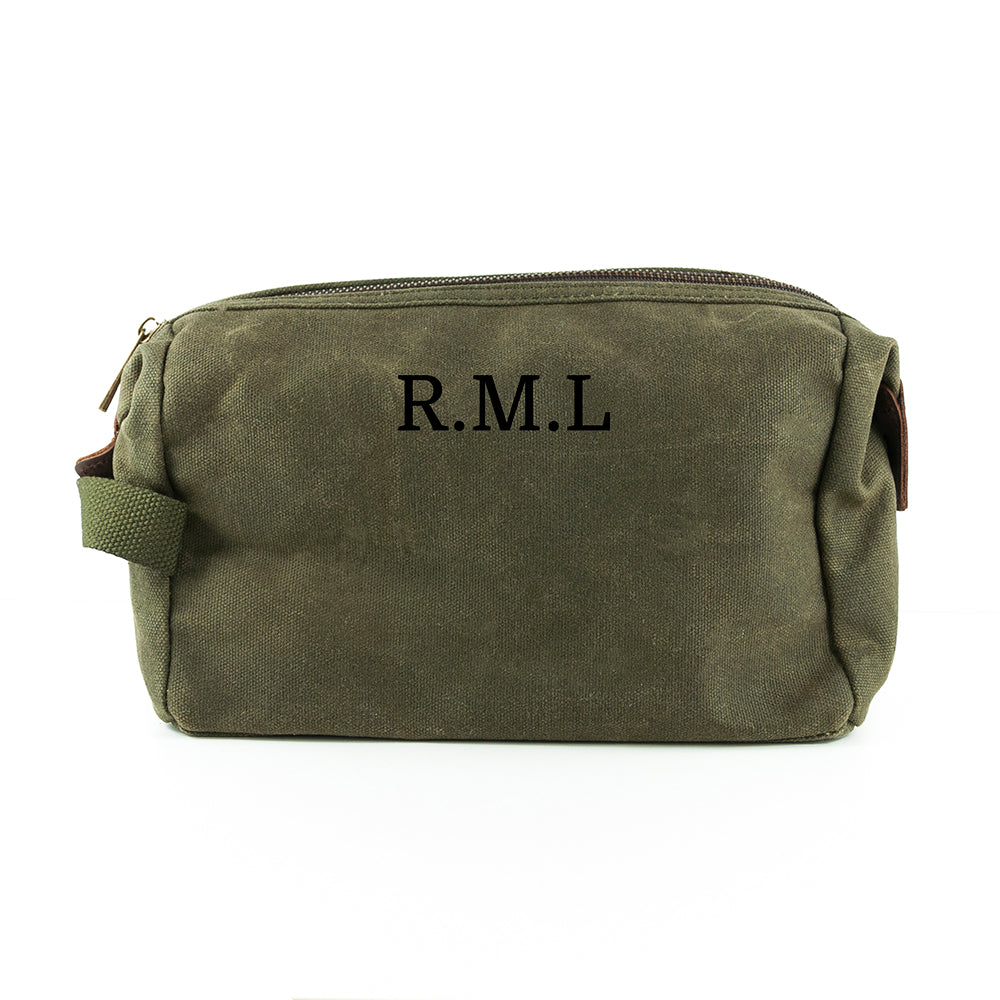 Personalised Men's Waxed Wash Bags - Toiletry & Makeup Bags at Gift Moments