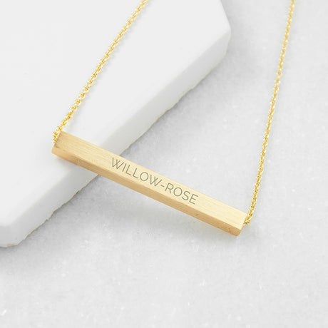 Personalised Horizontal Bar Necklace: 4 - Necklaces By Gift Moments