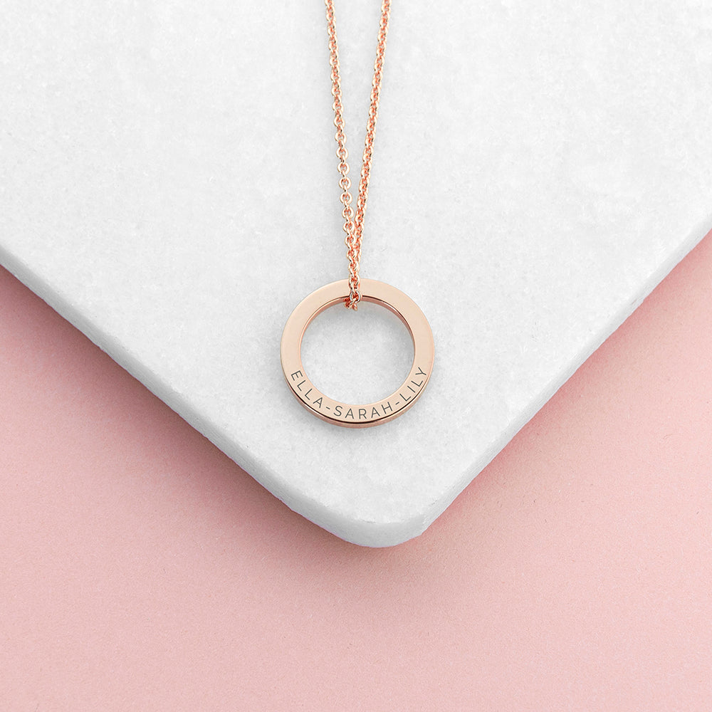 Personalised Family Ring Necklace: 5 - Necklaces By Gift Moments