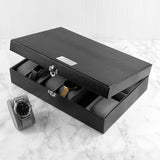 Personalised Black Leather 12 Piece Watch Box - Jewellery Boxes at Gift Moments