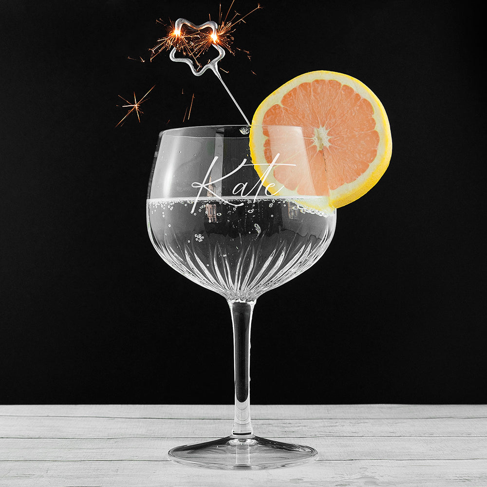 Personalised Crystal Gin Goblet: 5 - Cocktail Glasses By Gift Moments