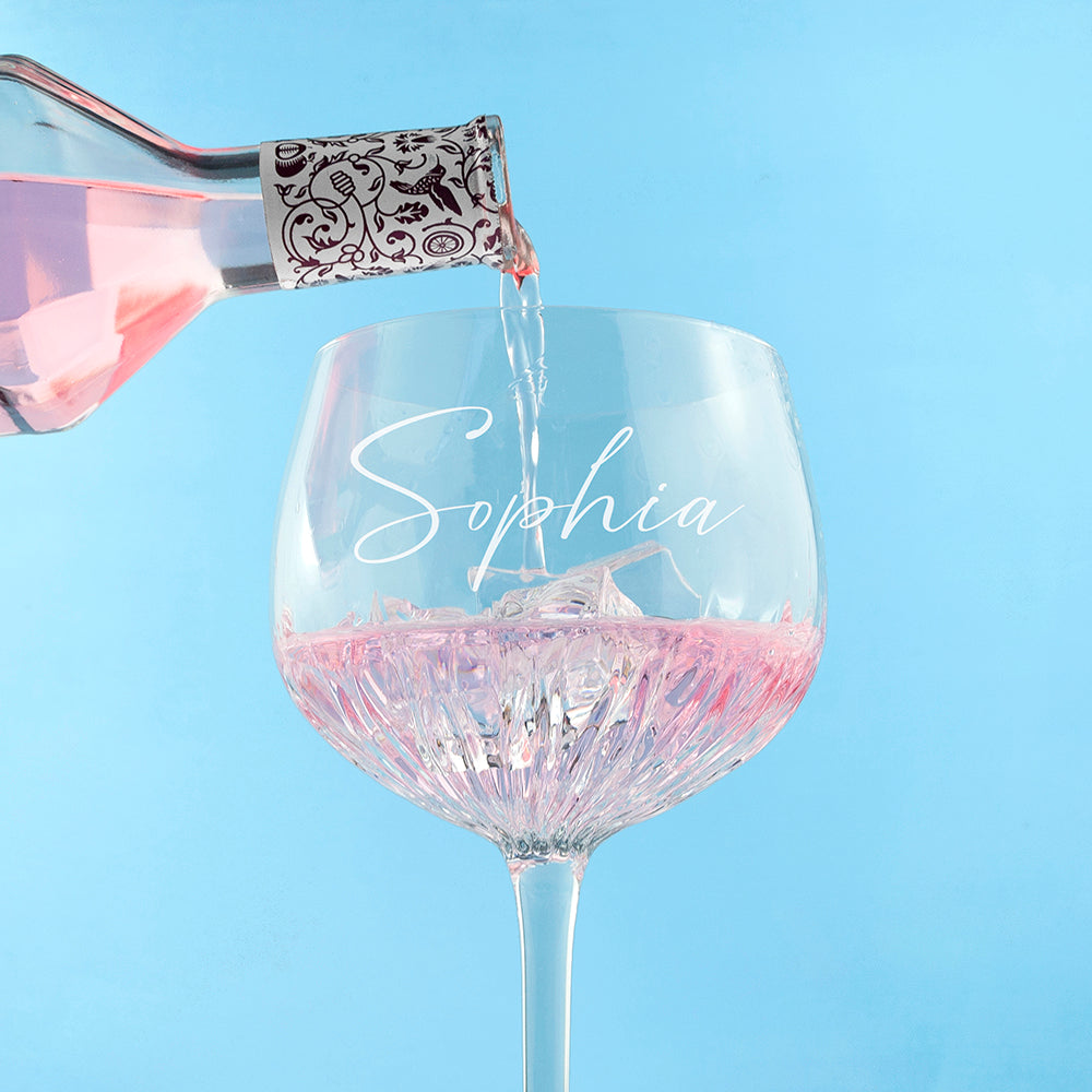 Personalised Crystal Gin Goblet: 2 - Cocktail Glasses By Gift Moments