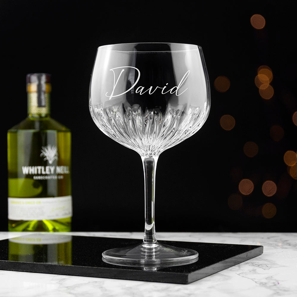 Personalised Crystal Gin Goblet: 3 - Cocktail Glasses By Gift Moments