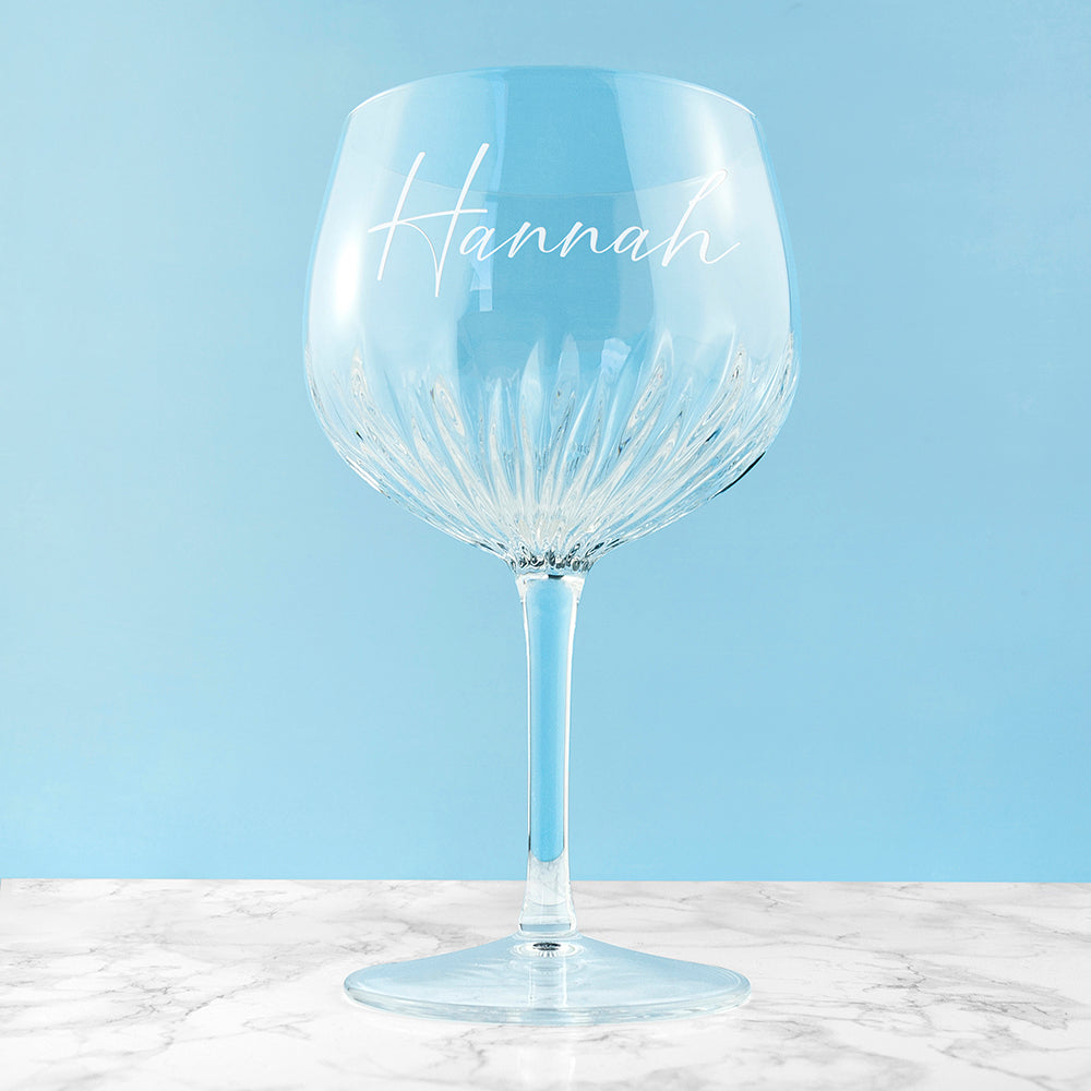 Personalised Crystal Gin Goblet: 6 - Cocktail Glasses By Gift Moments