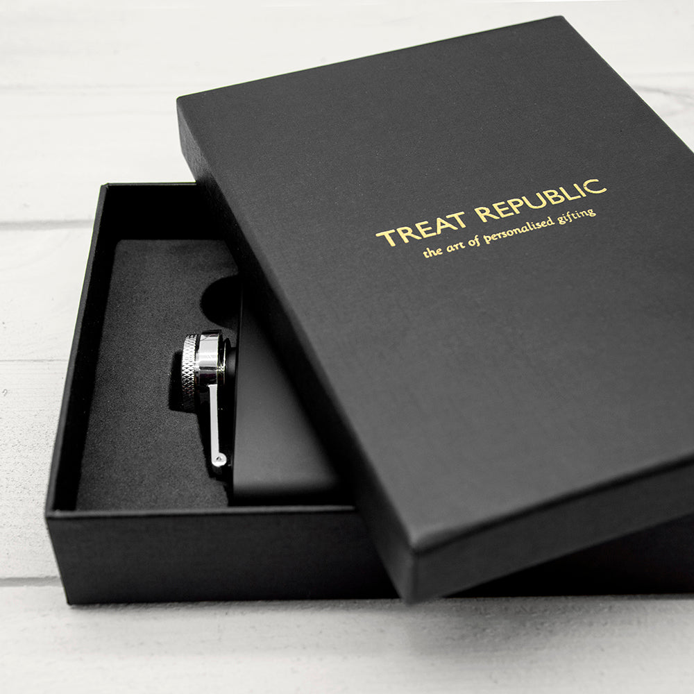 Personalised Handwriting Black Hip Flask - Hip Flasks at Gift Moments