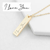 Personalised Handwriting Bar Necklace: 3 - Necklaces By Gift Moments