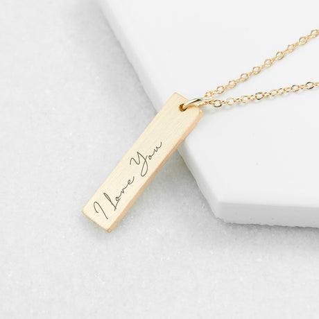 Personalised Handwriting Bar Necklace - Jewellery at Gift Moments