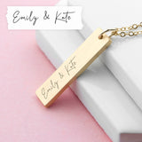 Personalised Handwriting Bar Necklace: 5 - Necklaces By Gift Moments