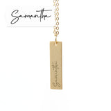 Personalised Handwriting Bar Necklace: 6 - Necklaces By Gift Moments