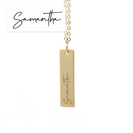 Personalised Handwriting Bar Necklace - Jewellery at Gift Moments