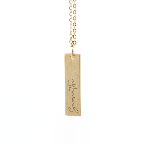 Personalised Handwriting Bar Necklace - Jewellery at Gift Moments