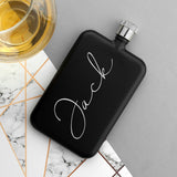 Personalised Handwriting Black Slimline Flask - Hip Flasks at Gift Moments