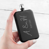 Personalised Handwriting Black Slimline Flask - Hip Flasks at Gift Moments