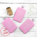 Personalised Handwriting Pink Slimline Flask - Hip Flasks at Gift Moments