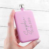 Personalised Handwriting Pink Slimline Flask - Hip Flasks at Gift Moments