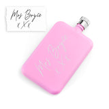 Personalised Handwriting Pink Slimline Flask - Hip Flasks at Gift Moments