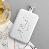 Personalised Slimline Handwriting White Flask: 5 - Hip Flasks By Gift Moments