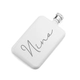 Personalised Slimline Handwriting White Flask: 7 - Hip Flasks By Gift Moments