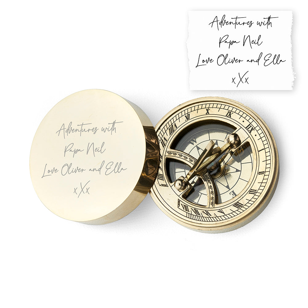 Personalised Handwriting Sundial Compass - Compasses at Gift Moments