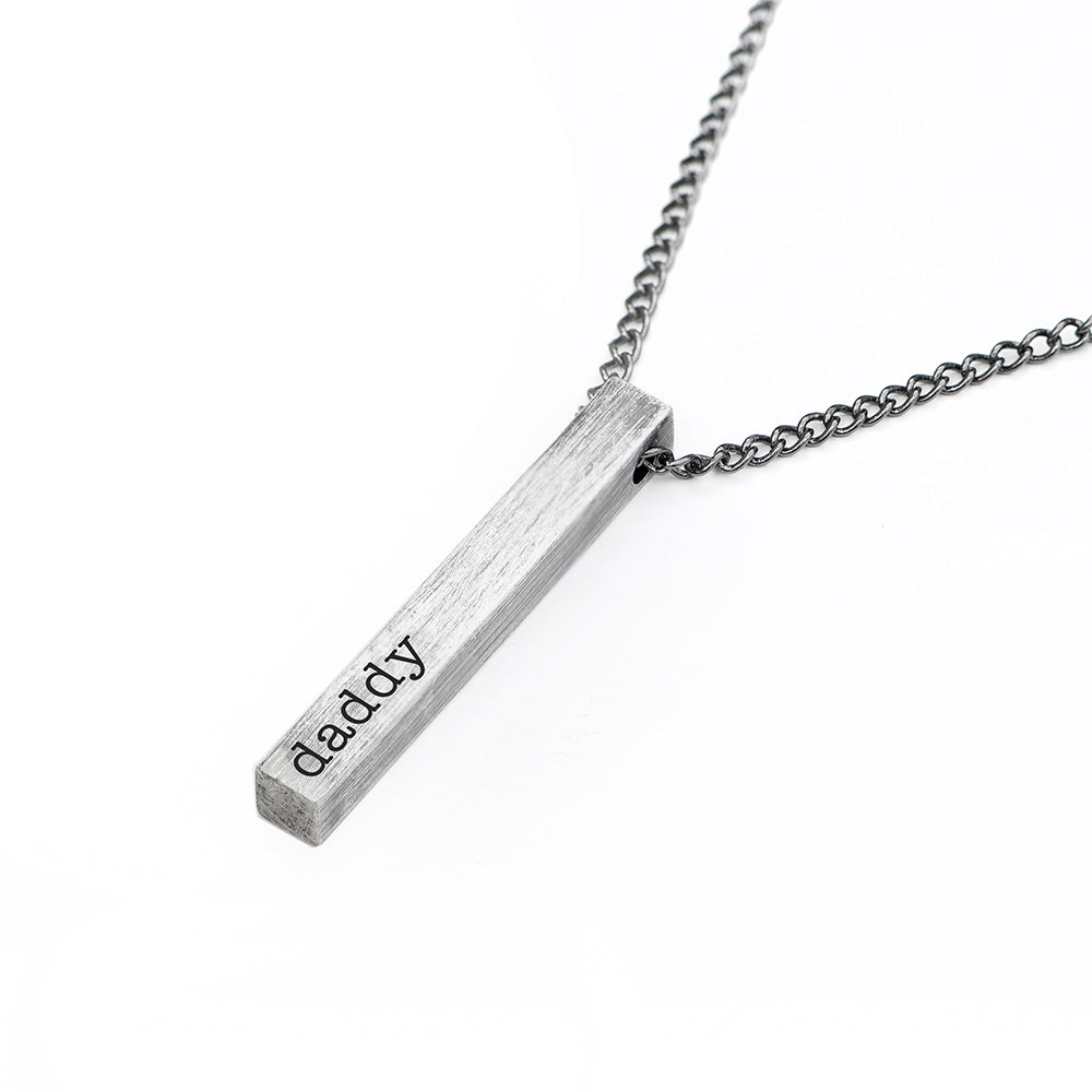 Personalised Men’s Solid Bar Necklace: 6 - Necklaces By Gift Moments