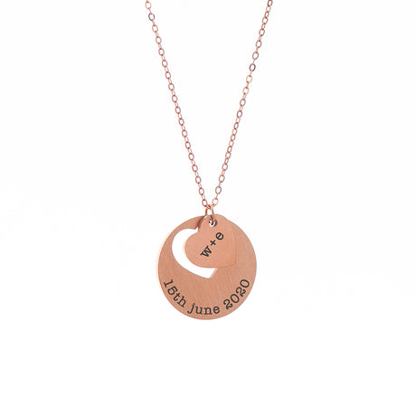 Personalised Cut-Out Heart & Disc Pendant Necklace - Jewellery at Gift Moments