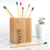 Personalised Wooden Stationery Holder - Stationery at Gift Moments