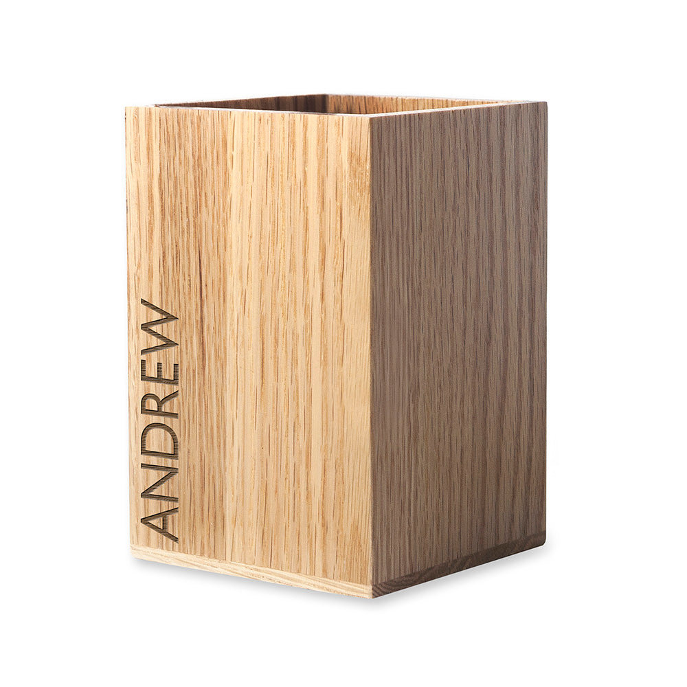 Personalised Wooden Stationery Holder - Stationery at Gift Moments