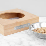 Personalised Bamboo Dog Bowl with Metal Tag - Pet Products at Gift Moments