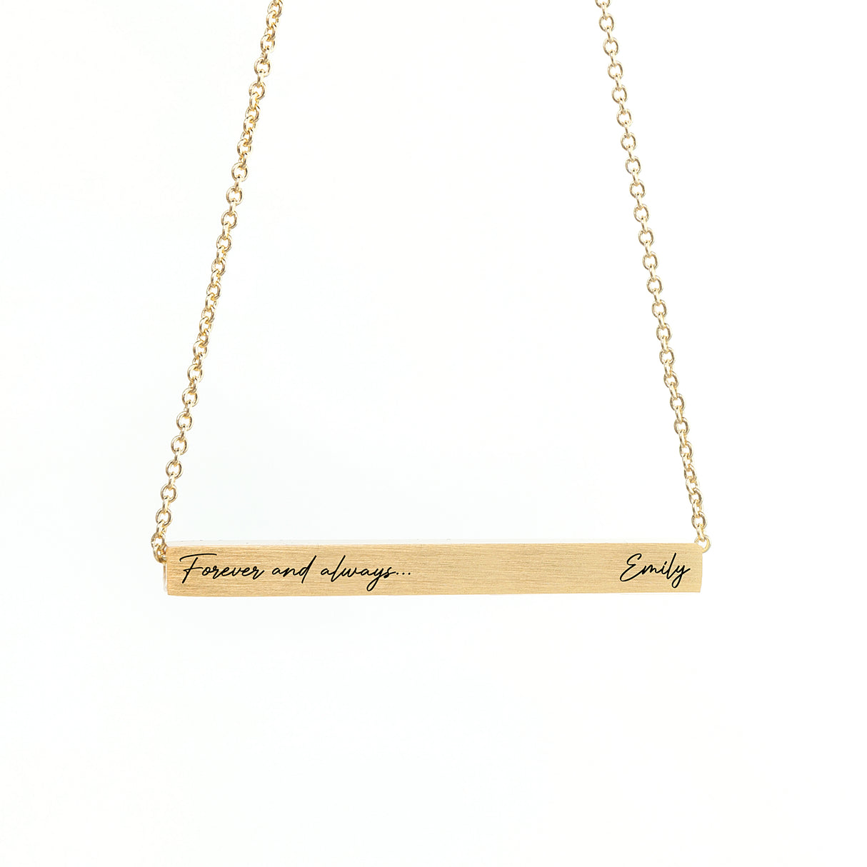 Personalised Forever and Always Horizontal Bar Necklace - Jewellery at Gift Moments