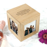 Personalised Oak Friends Photo Cube Keepsake Box: 1 - Photo Cubes By Gift Moments